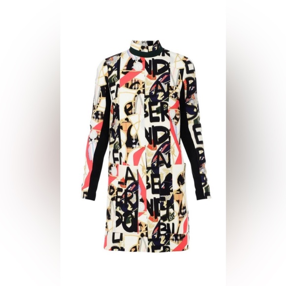 ❌❌sold❌❌Burberry London Zoya High-Neck Graffiti-Print Dress - Picture 3 of 9